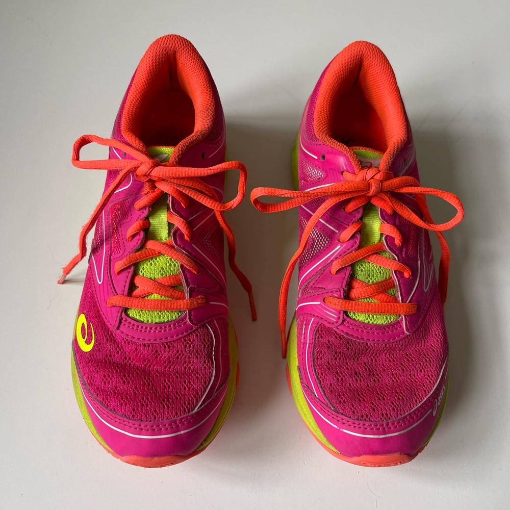 Asics Kids’ Noosa GS Sneakers in Pink Glo/Flash Yellow